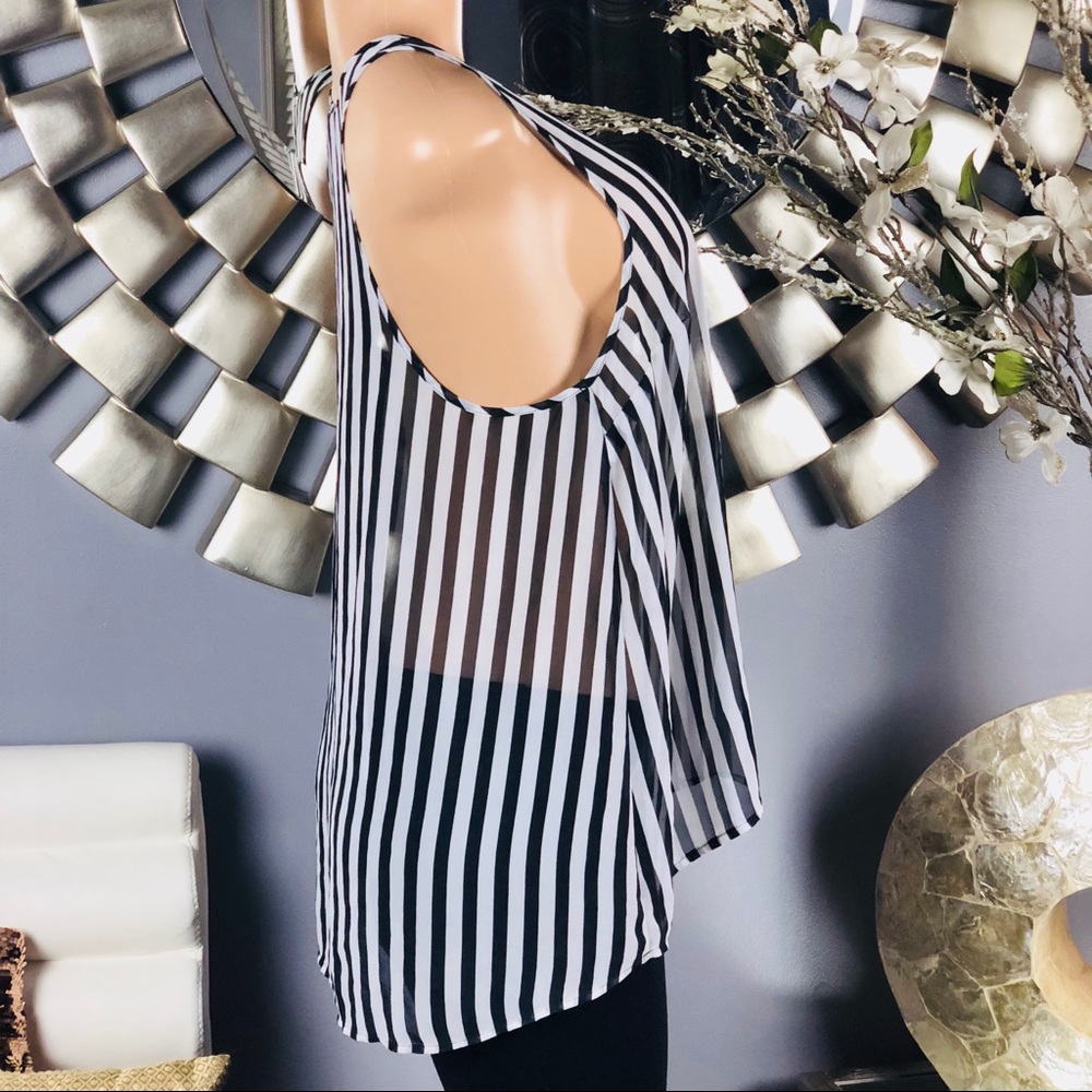 Sheer High Low Referee Racerback Tank - Picture 3 of 6